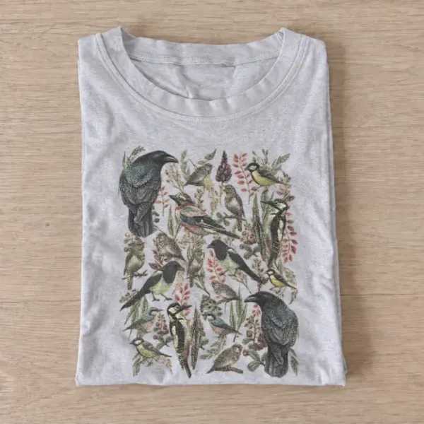 Woodland bird gathering t shirt gray20woodland bird gathering.webp