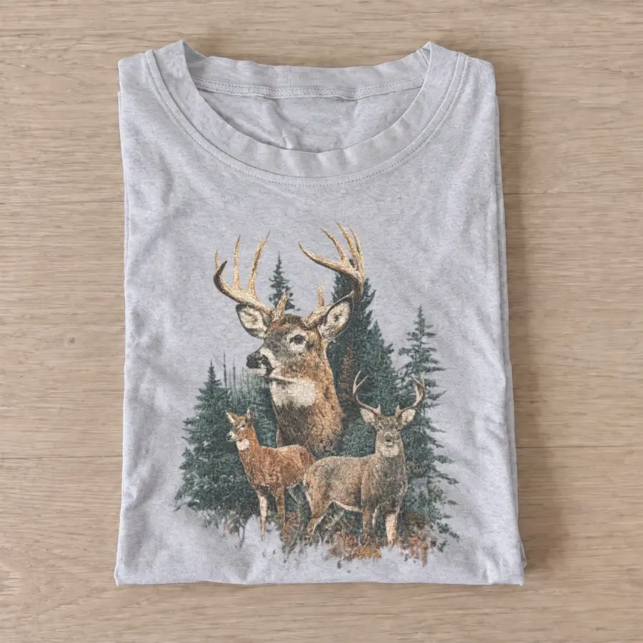 Woodland buck wildlife t shirt gray20woodland buck.webp