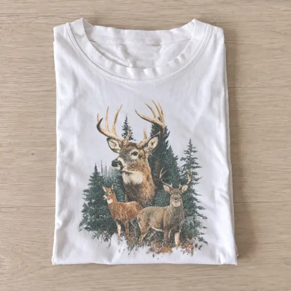 Woodland buck wildlife t shirt white20woodland buck.webp