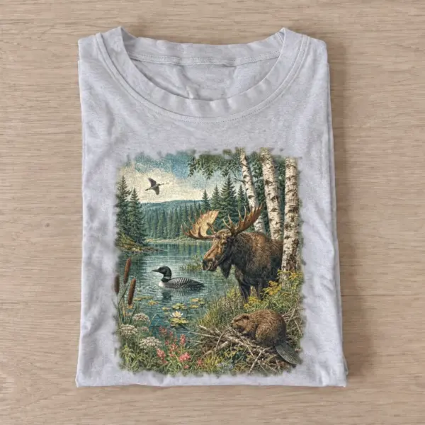Woodland lake life wildlife t shirt gray20woodland lake life.webp