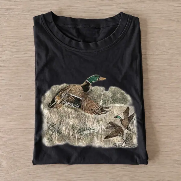 Woodland mallard duck t shirt black20woodland mallard.webp