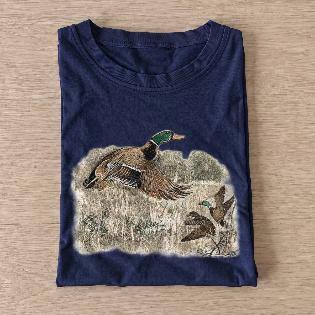 Woodland mallard duck t shirt navy20woodland mallard.webp