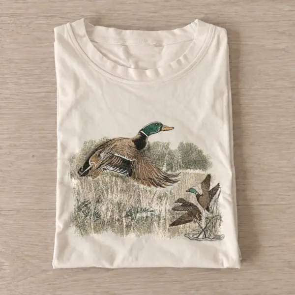 Woodland mallard duck t shirt sand20woodland mallard.webp