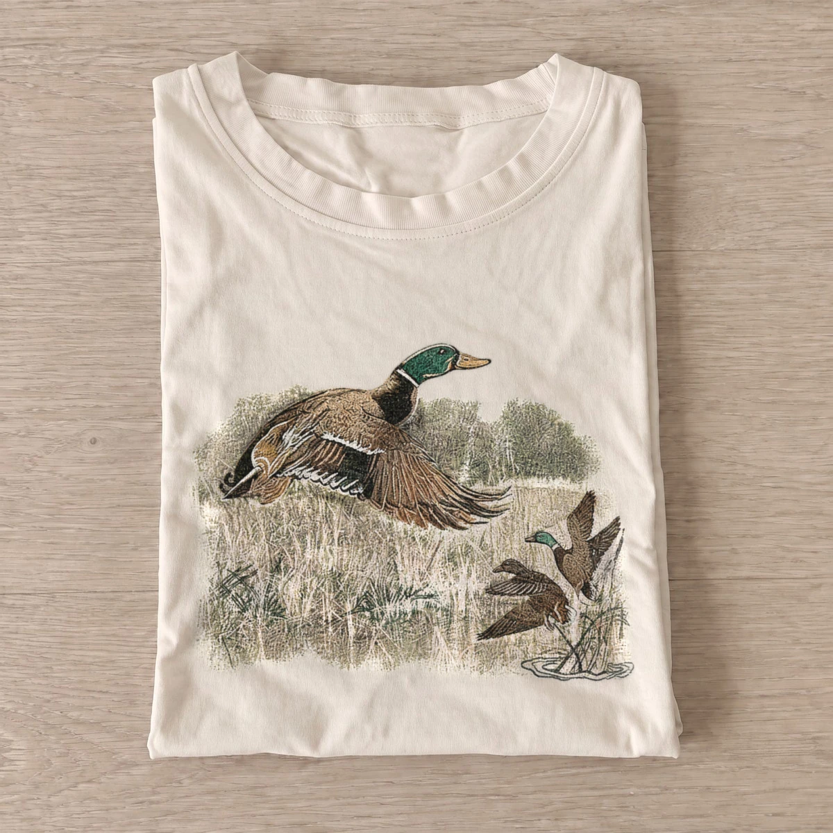 Woodland mallard duck t shirt sand20woodland mallard.webp