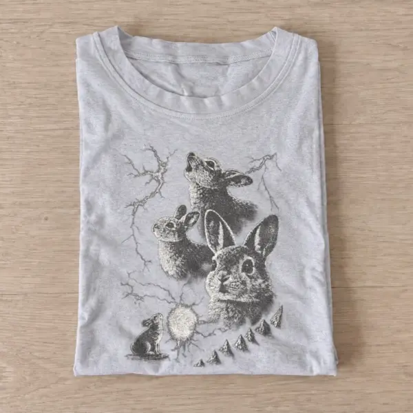 Woodland rabbits t shirt gray20woodland rabbits.webp