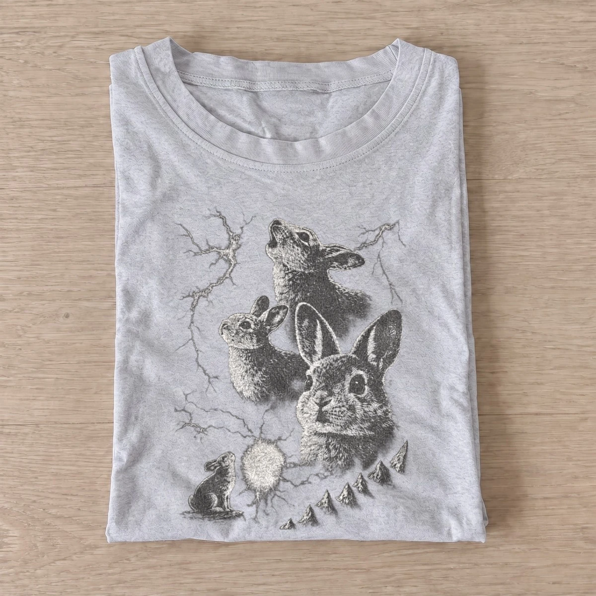 Woodland rabbits t shirt gray20woodland rabbits.webp