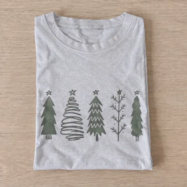 Woodland tree lineup christmas t shirt gray20woodland tree lineup.webp