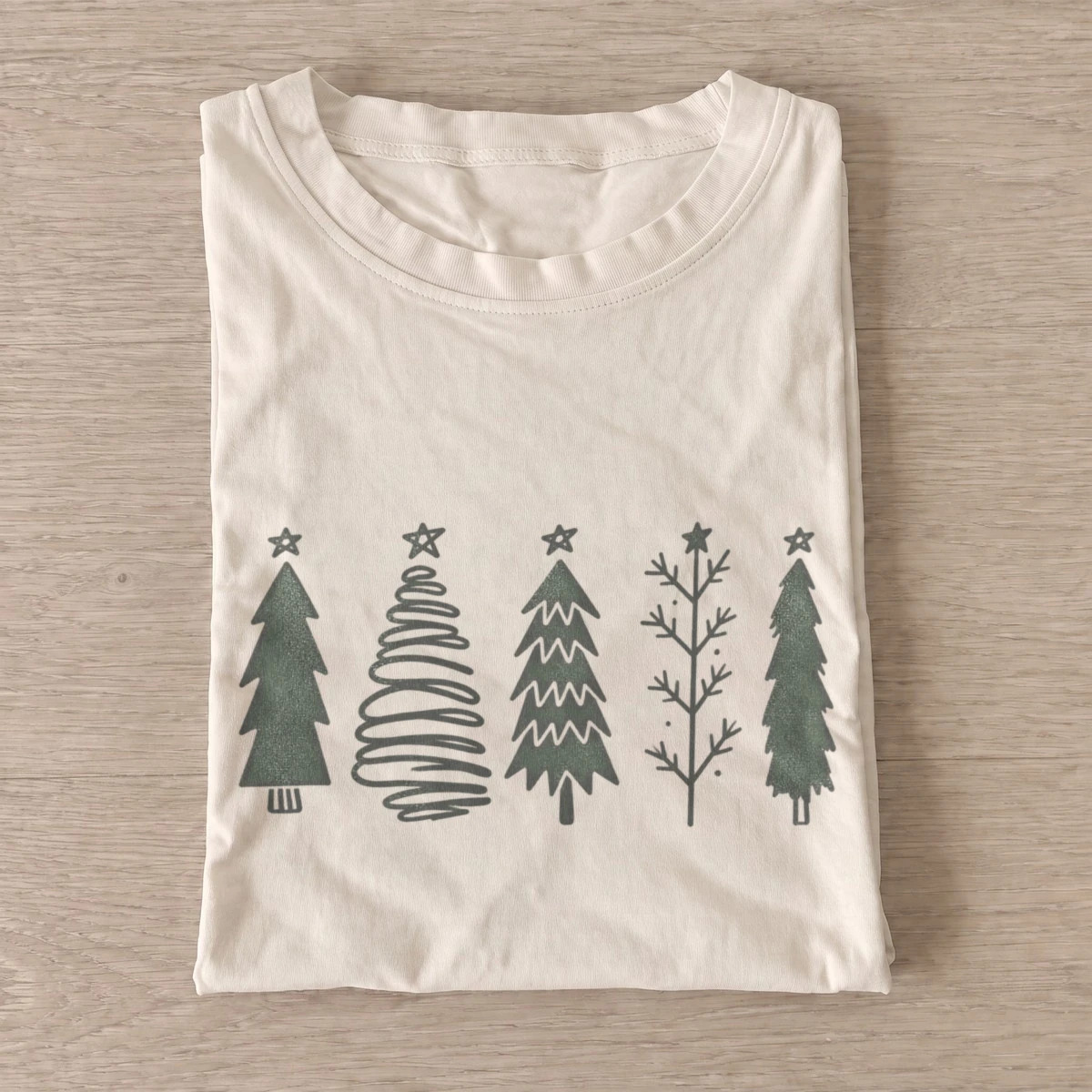 Woodland tree lineup christmas t shirt sand20woodland tree lineup.webp