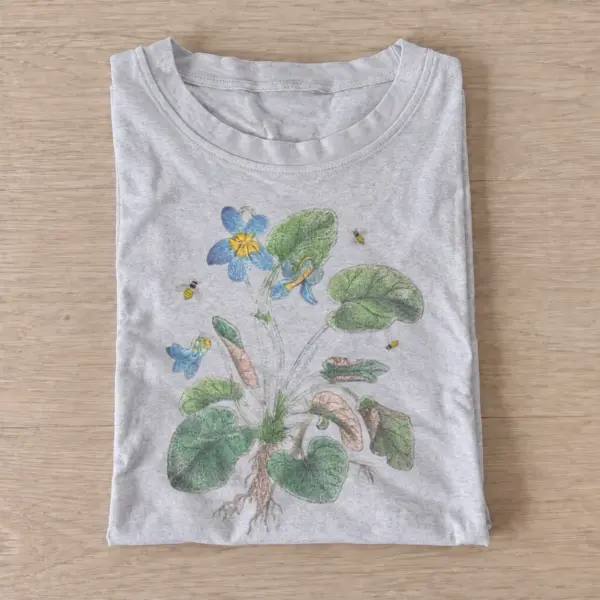 Woodland violets botanical t shirt gray20woodland violets.webp