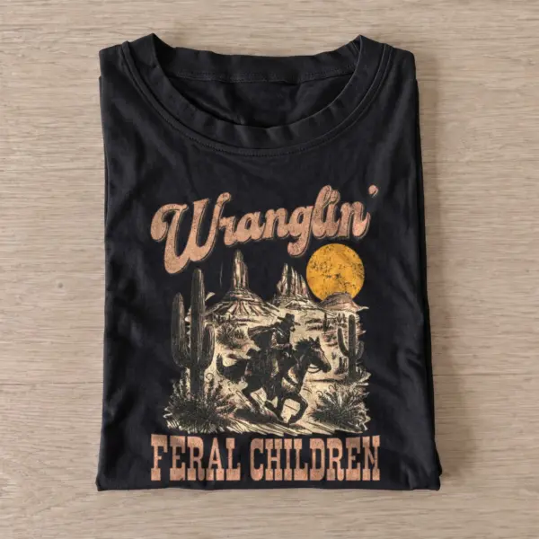 Wranglin feral children t shirt black20wrangling feral children.webp