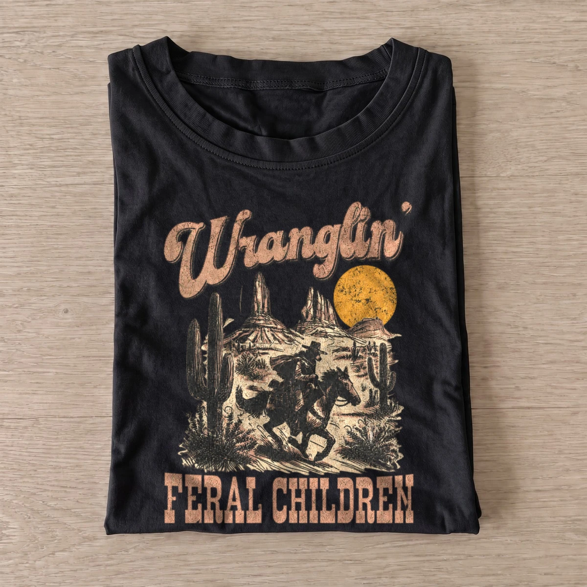 Wranglin feral children t shirt black20wrangling feral children.webp