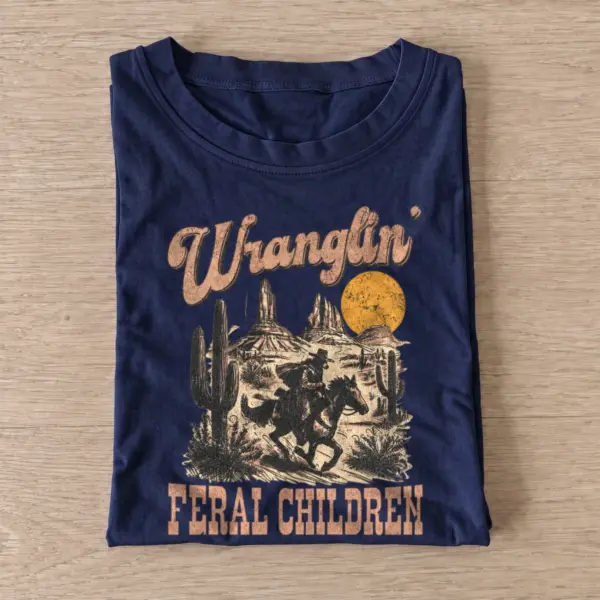 Wranglin feral children t shirt navy20wrangling feral children.webp