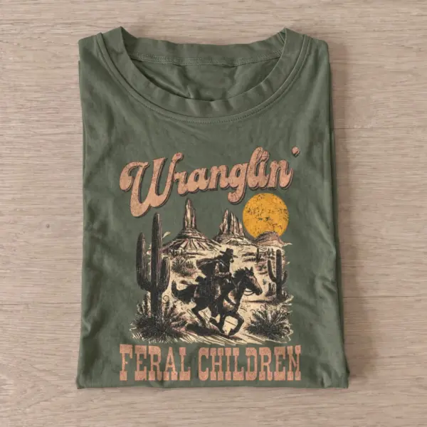 Wranglin feral children t shirt olive20wrangling feral children.webp