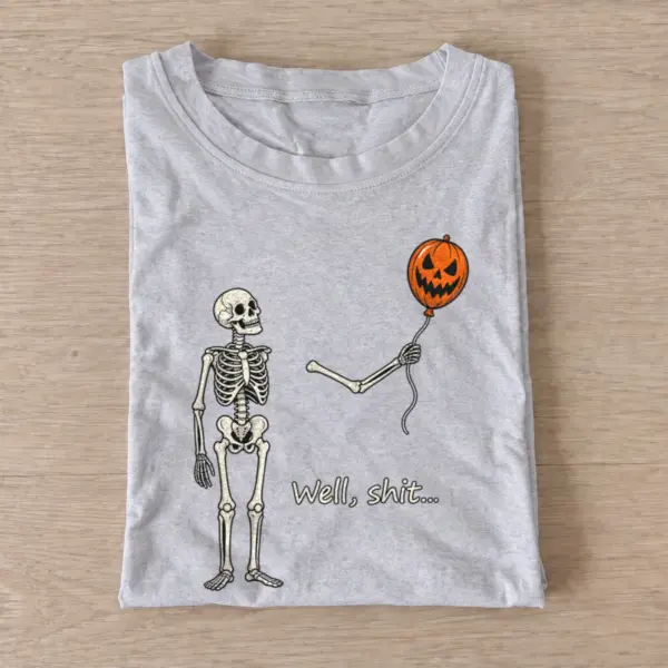 Wrong balloon skeleton t shirt gray wrong balloon skeleton