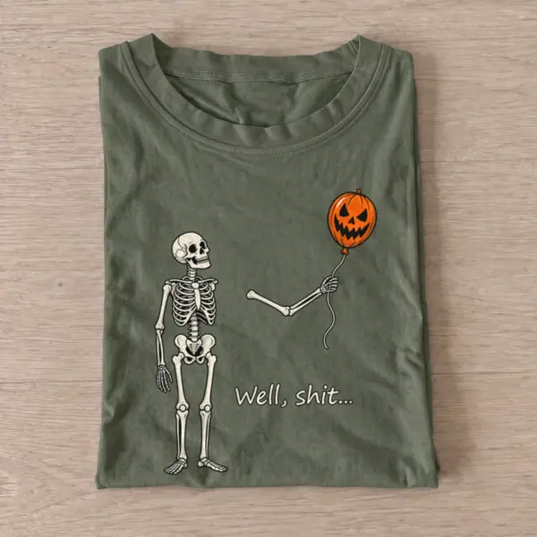 Wrong balloon skeleton t shirt olive wrong balloon skeleton
