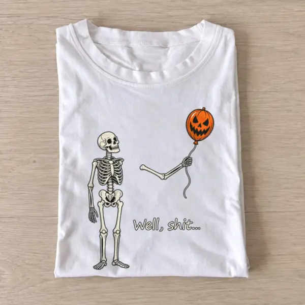 Wrong balloon skeleton t shirt white wrong balloon skeleton
