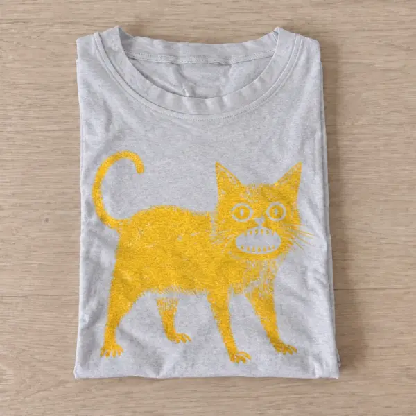 Yellow grinning cat t shirt gray20yellow grinning cat.webp