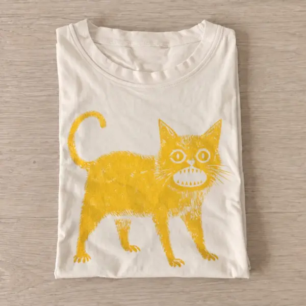 Yellow grinning cat t shirt sand20yellow grinning cat.webp