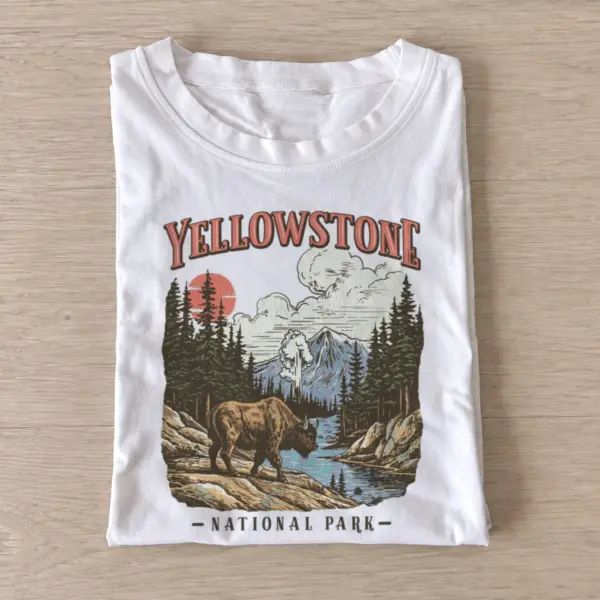 Yellowstone bison landscape t shirt white20yellowstone bison landscape.webp