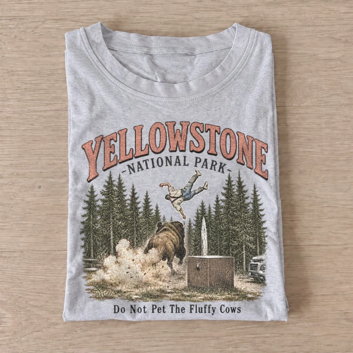 Yellowstone do not pet the fluffy cows t shirt gray20fluffy cow warning.webp