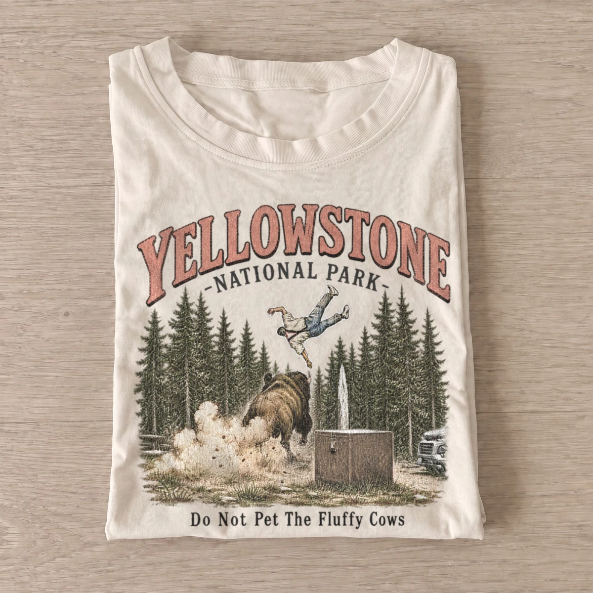 Yellowstone do not pet the fluffy cows t shirt sand20fluffy cow warning.webp