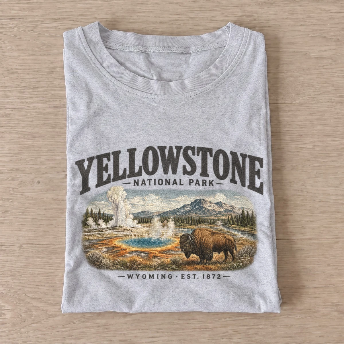 Yellowstone national park bison t shirt gray20yellowstone bison.webp