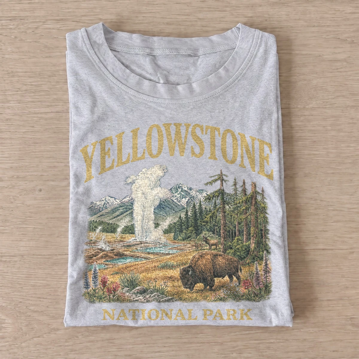 Yellowstone national park geyser t shirt gray20yellowstone geyser.webp