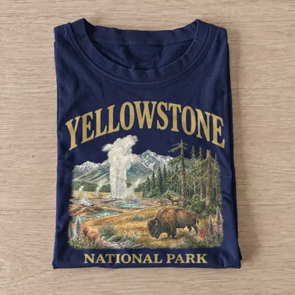 Yellowstone national park geyser t shirt navy20yellowstone geyser.webp