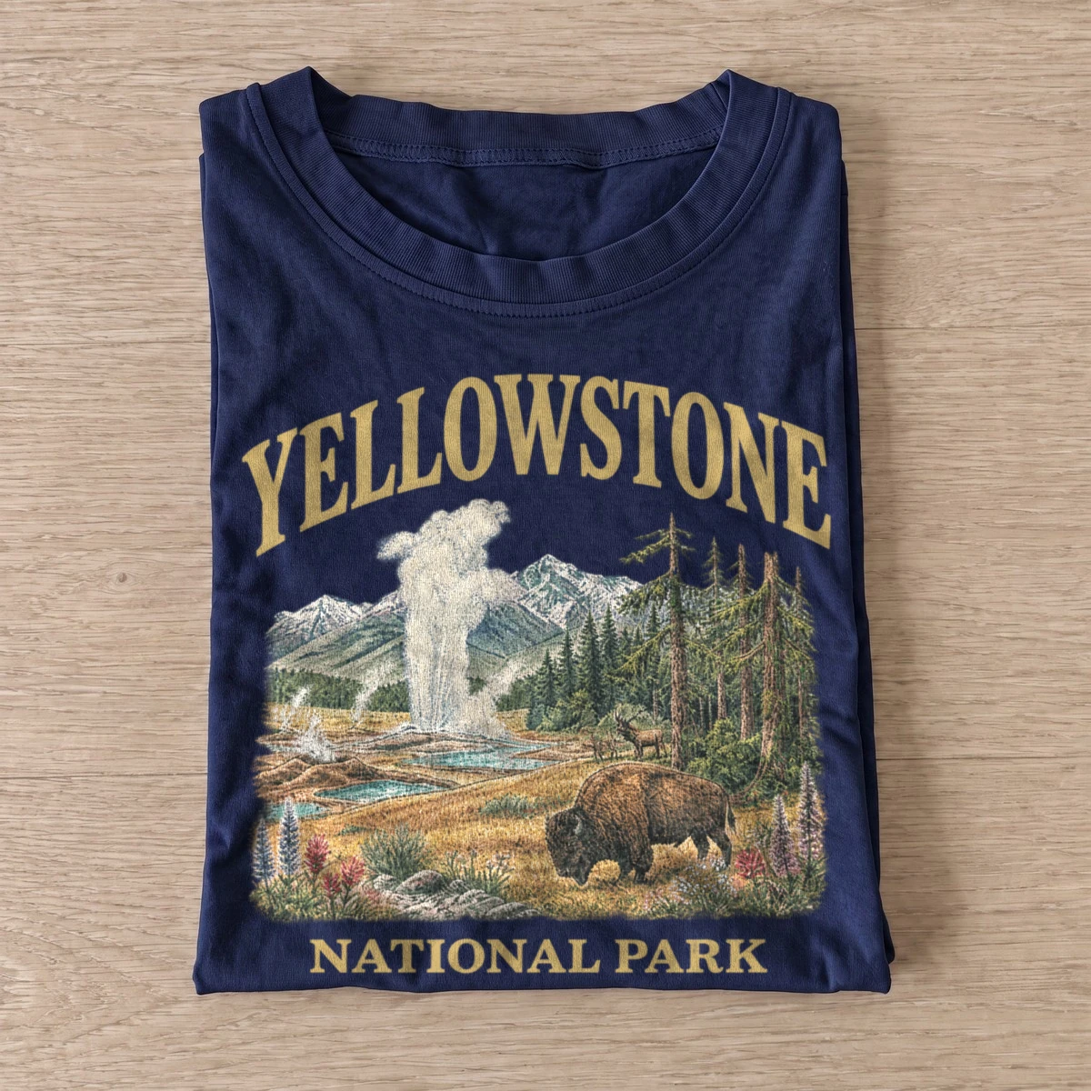 Yellowstone national park geyser t shirt navy20yellowstone geyser.webp