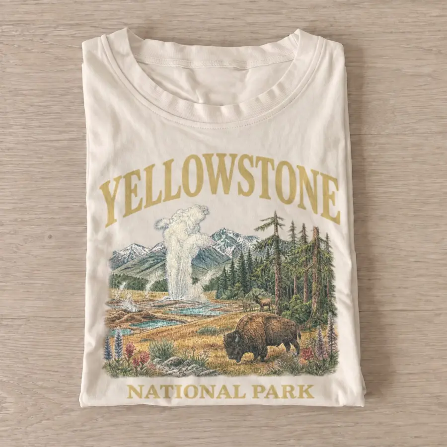 Yellowstone national park geyser t shirt sand20yellowstone geyser.webp