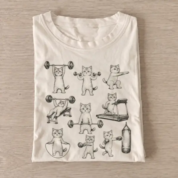 Yoga cats workout t shirt sand20yoga cats.webp