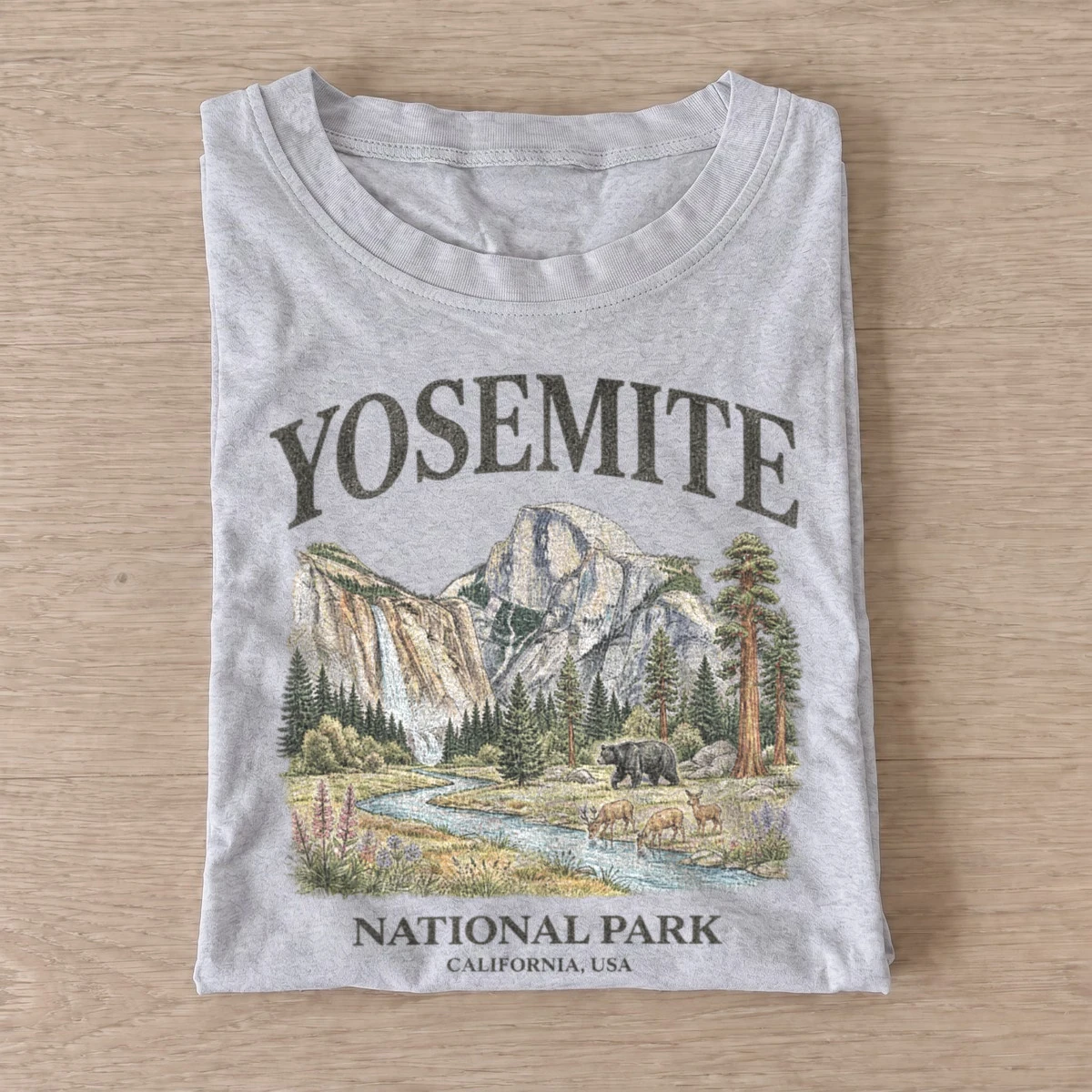Yosemite valley national park graphic t shirt gray20yosemite valley.webp