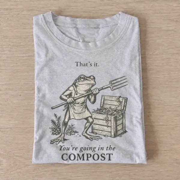 Youre going in the compost frog t shirt gray20compost frog sepia.webp