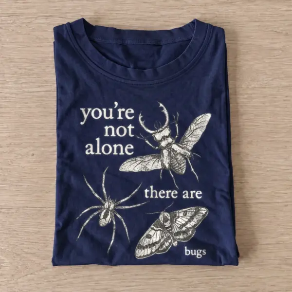 Youre not alone there are bugs t shirt navy20never alone bugs.webp