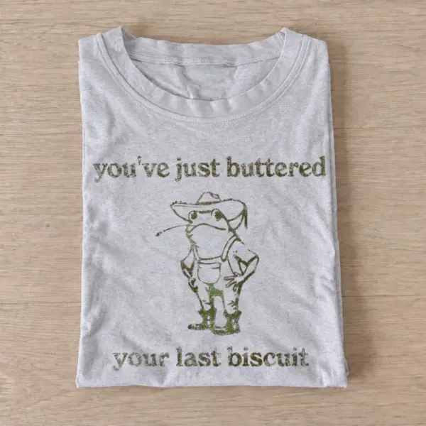 Youve just buttered your last biscuit frog t shirt gray20last biscuit frog.webp