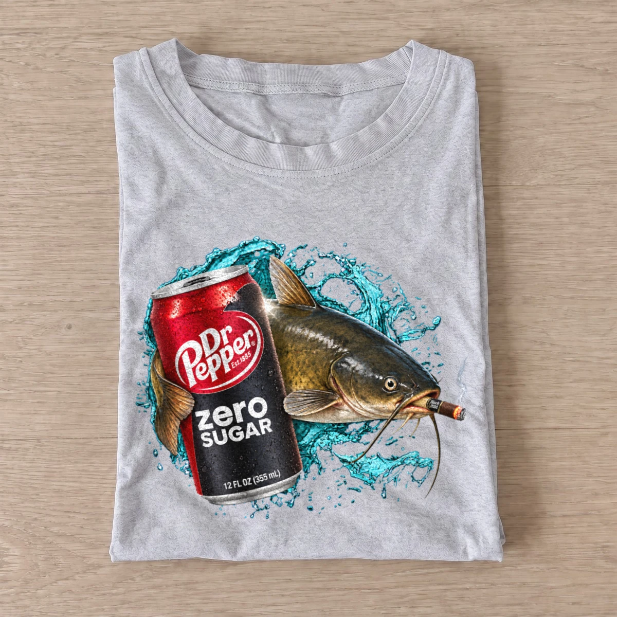 Zero sugar soda catfish t shirt gray20zero sugar soda catfish.webp