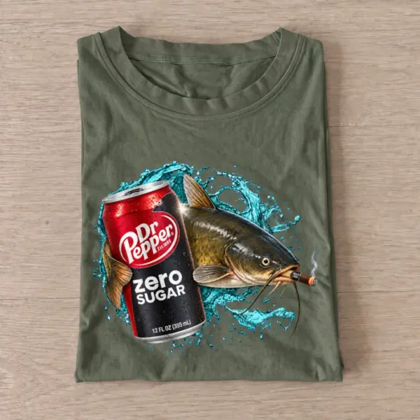 Zero sugar soda catfish t shirt olive20zero sugar soda catfish.webp