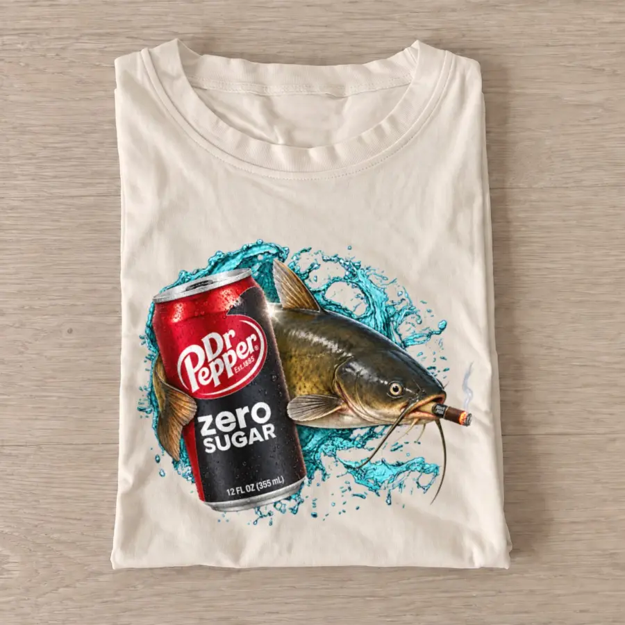 Zero sugar soda catfish t shirt sand20zero sugar soda catfish.webp