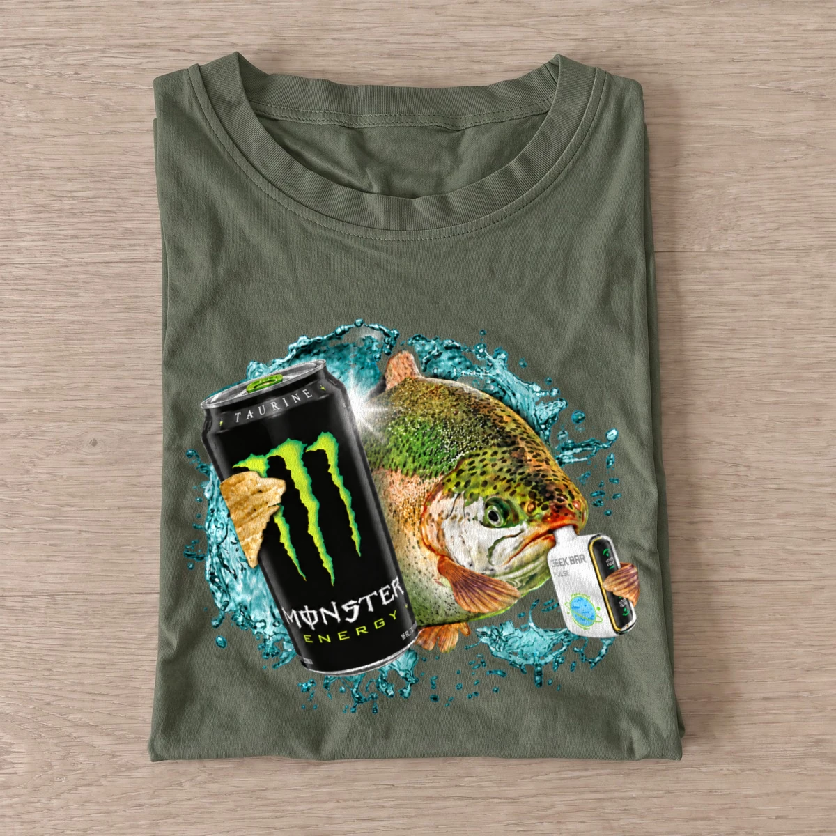 Zero ultra puff trout fishing t shirt olive20zero20ultra20puff20trout.webp