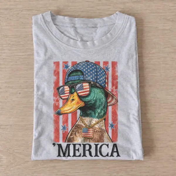 Merica patriotic mallard duck t shirt gray20patriotic mallard.webp