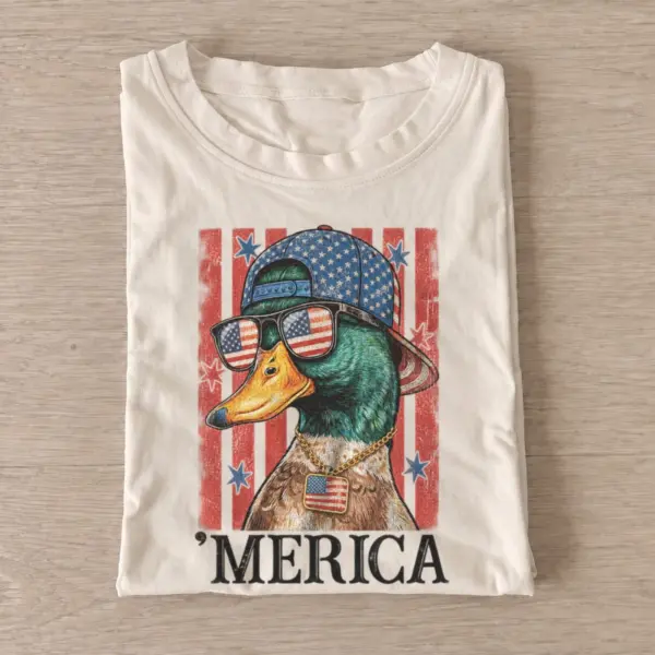 Merica patriotic mallard duck t shirt sand20patriotic mallard.webp
