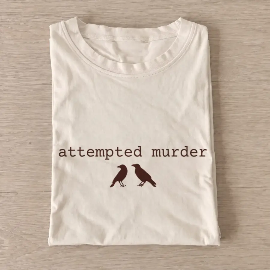 Attempted Murder Two Crows T-shirt - Sand