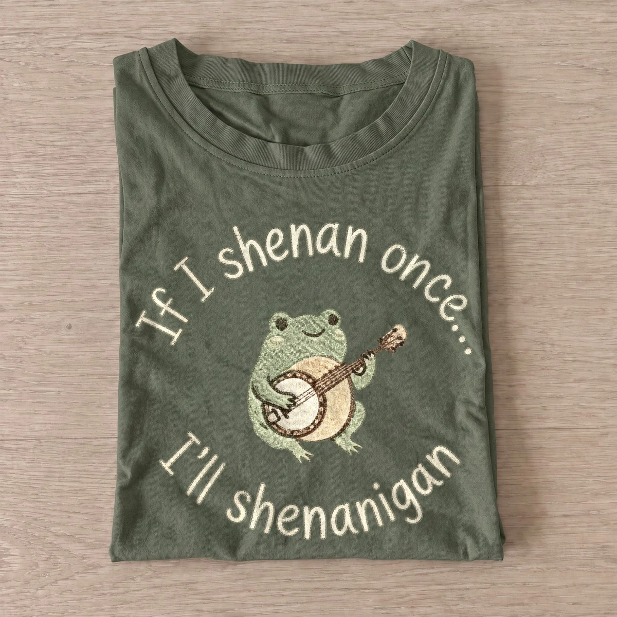 Banjo Frog Shenanigans T-shirt - Olive