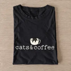 Cats coffee graphic t shirt black20cats and coffee.webp