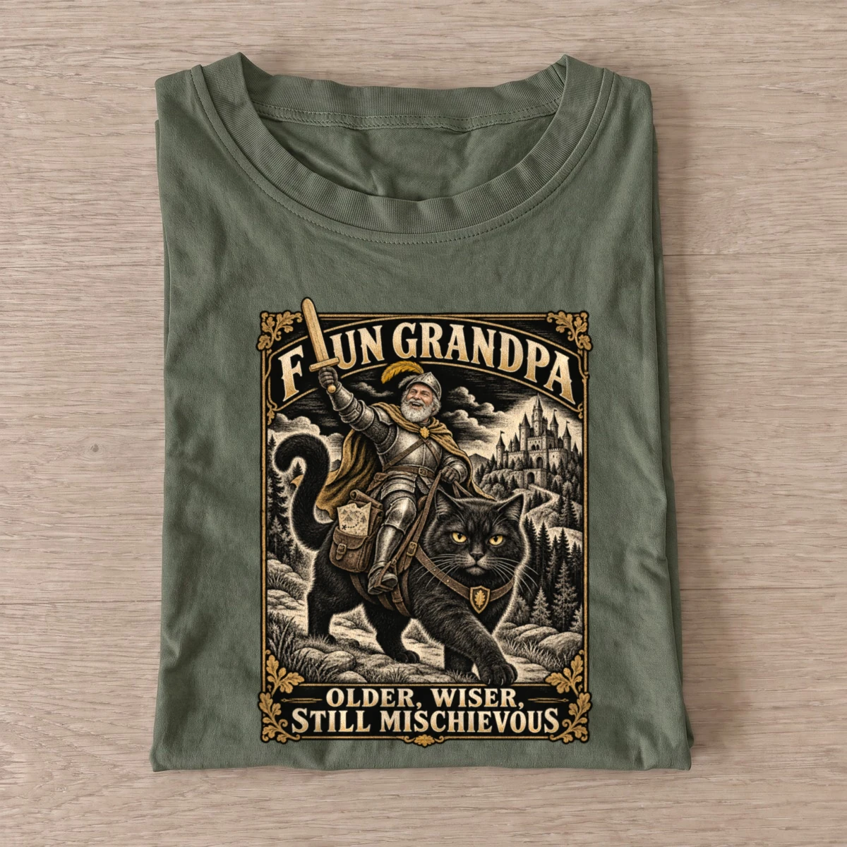 Fun grandpa cat rider t shirt olive20fun grandpa cat rider.webp