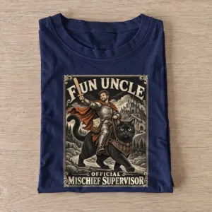 Fun uncle cat rider mischief supervisor t shirt navy20fun uncle cat rider.webp