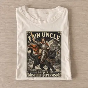 Fun uncle cat rider mischief supervisor t shirt sand20fun uncle cat rider.webp