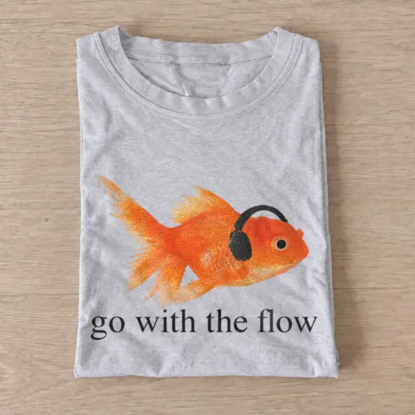 Go with the Flow Goldfish T-shirt - Gray
