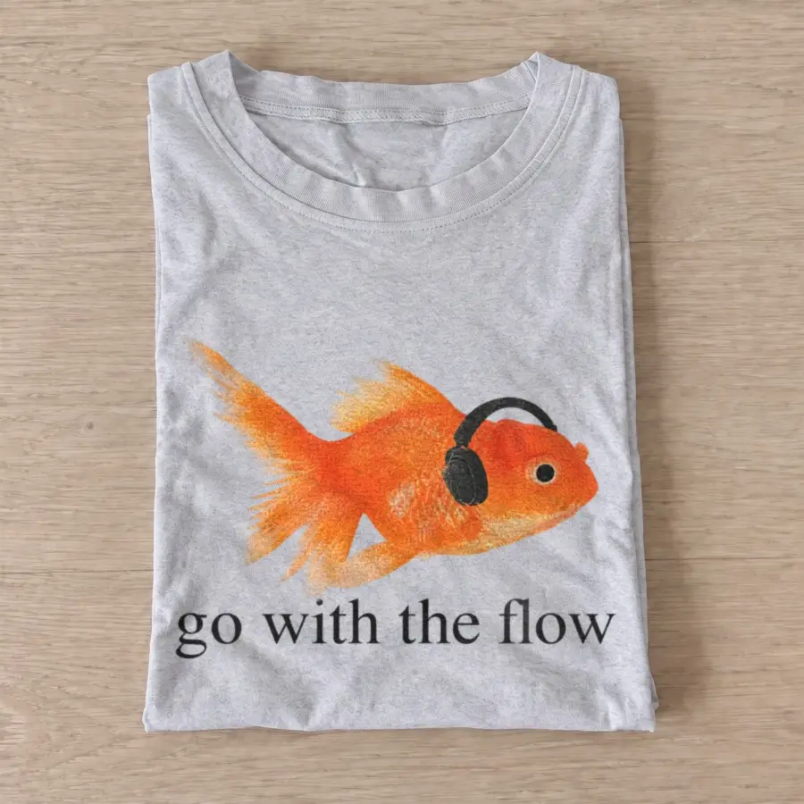 Go with the Flow Goldfish T-shirt - Gray