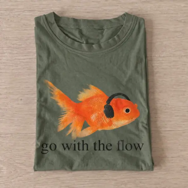 Go with the Flow Goldfish T-shirt - Olive